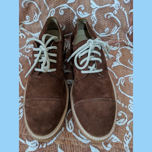 mens brown suede oxfords